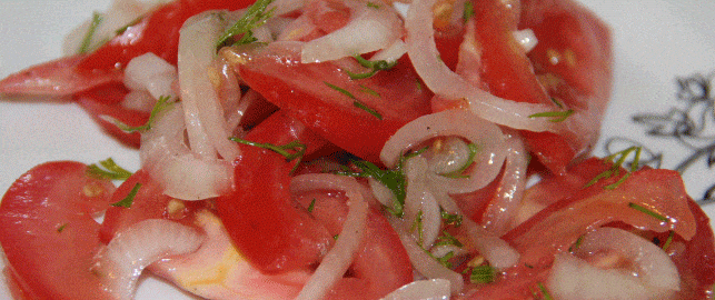 салат из помидор и лука "Шикараб"