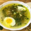 Мясной суп со щавелем и сельдереем