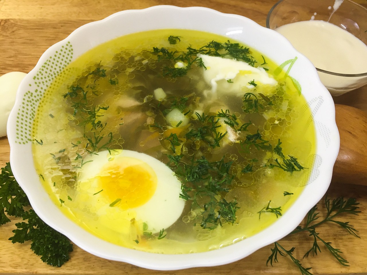Щавелевый суп с клецками